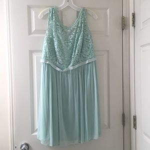 Davids Bridal Lace Mint Green Dress